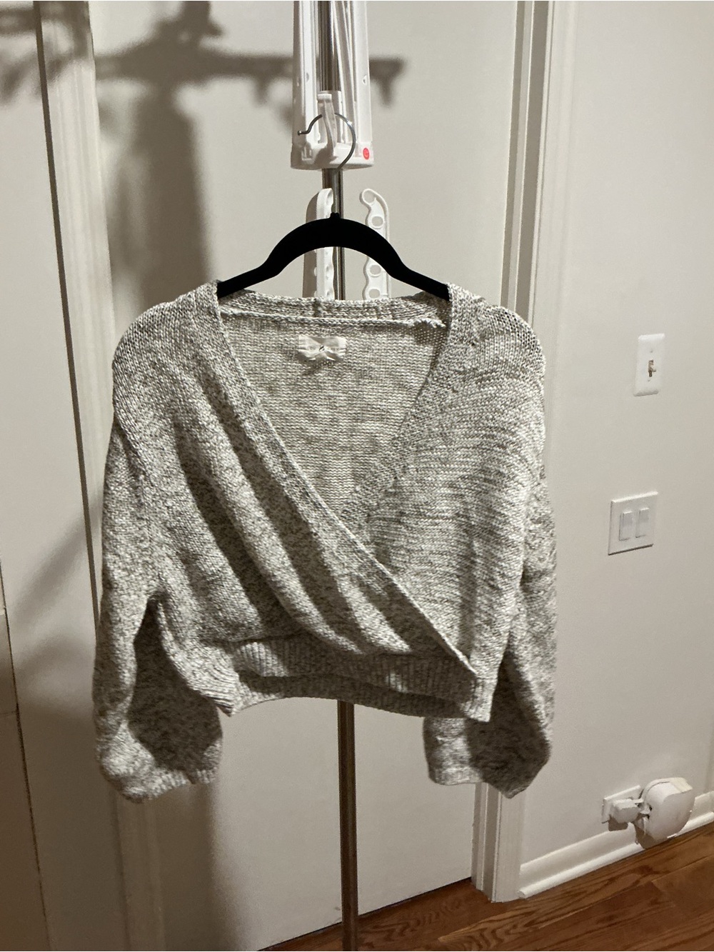 Lou & Grey Heather Gray Wrap Cropped Cardigan